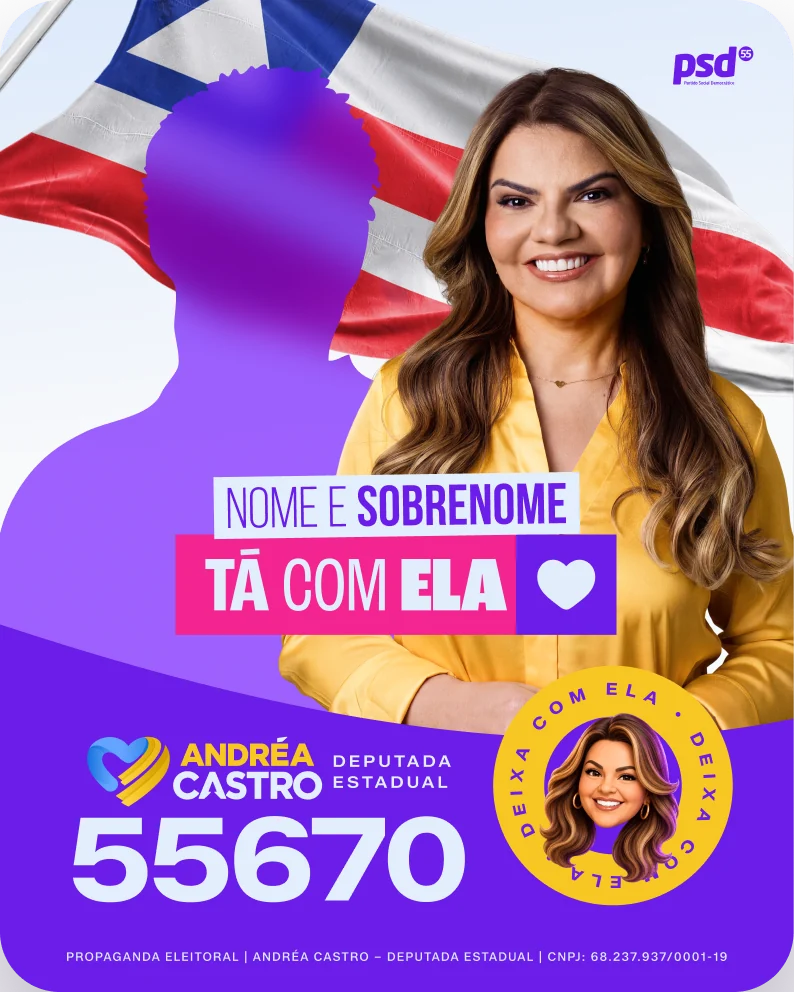 Santinho virtual: sua foto ao lado de Andréa Castro, 'Tá com ela', 55670